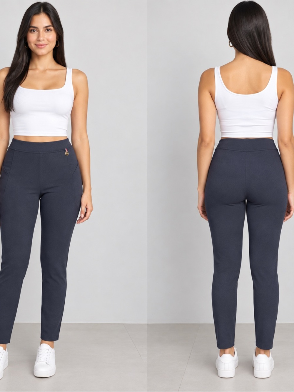 Tommy Hilfiger blue Skinny High-Rise Ankle Pants